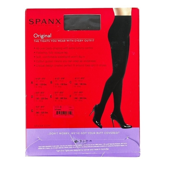 NEW SPANX Women's Body Shaping Tight-End Tights Original in Bittersweet Size G - Picture 2 of 6